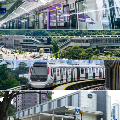 AECOM’s latest major Asia rail projects include the Bangkok Purple Line in Thailand, the Shatin to Central Link in Hong Kong, the Klang Valley Mass Rapid Transit Lines in Malaysia, and the Thomson East Coast Line Stage 3 in Singapore (From top to bottom). (PRNewsfoto/AECOM)