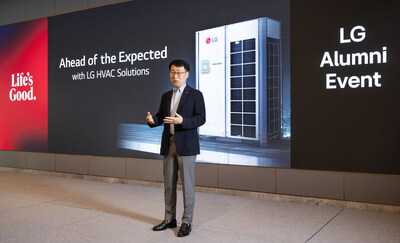 James Lee, head of the Air Solution Business Unit at LG Electronics Home Appliance & Air Solution Company is delivering welcome remarks at the LG HVAC Consultant Leader's Summit in Seoul, South Korea to reinforce Industry leadership in the Asia region.