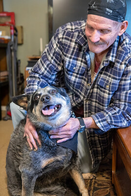 David, who lives alone, pictured with Rebel, his 7-year-old blue heeler. Watch David and Rebel's powerful story here: https://vimeo.com/951212914/c9d95d5fb8?share=copy.