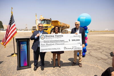 From left: OIAA CEO Atif Elkadi, Congresswoman Norma Torres and OIAA Board Treasurer Ron Loveridge.
