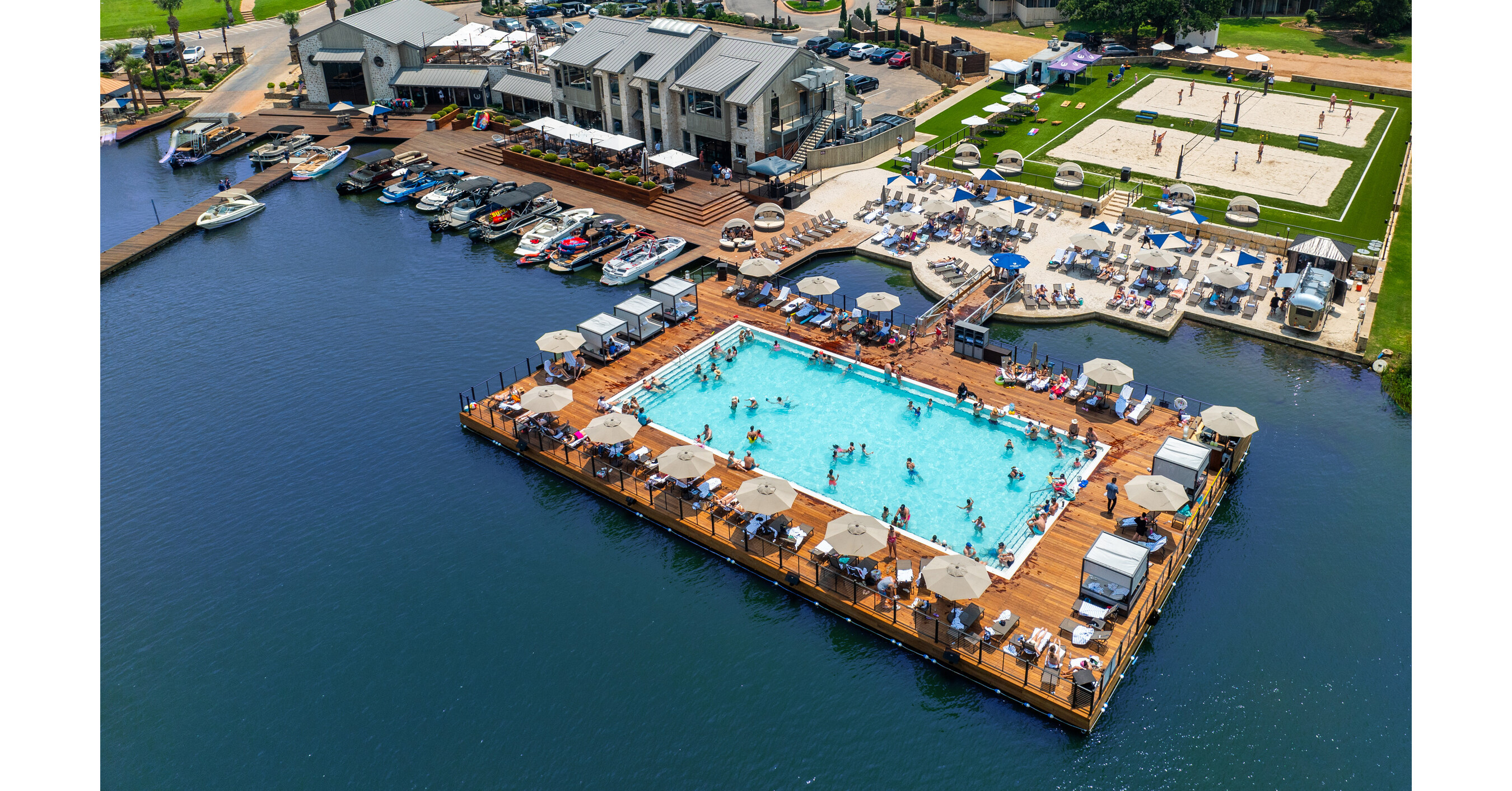Horseshoe Bay Resort Unveils Only Floating Pool in North America