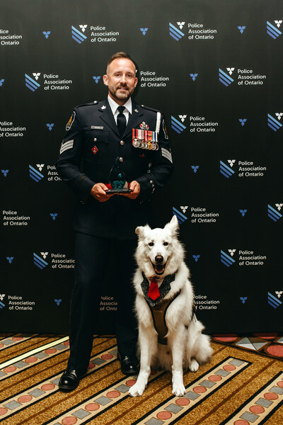 2024 Police Hero Honour Roll Award: Andrew Gough and K-9 Riggs, London Police Service (CNW Group/Police Association of Ontario)