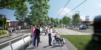 PSE Perspective d'insertion Sherbrooke est - Après (Groupe CNW/Autorité régionale de transport métropolitain (ARTM))