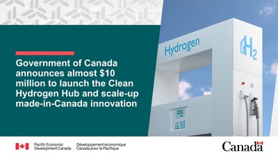 Government of Canada announces almost $10 million to launch the Clean Hydrogen Hub and scale-up made-in-Canada innovation (CNW Group/Pacific Economic Development Canada)