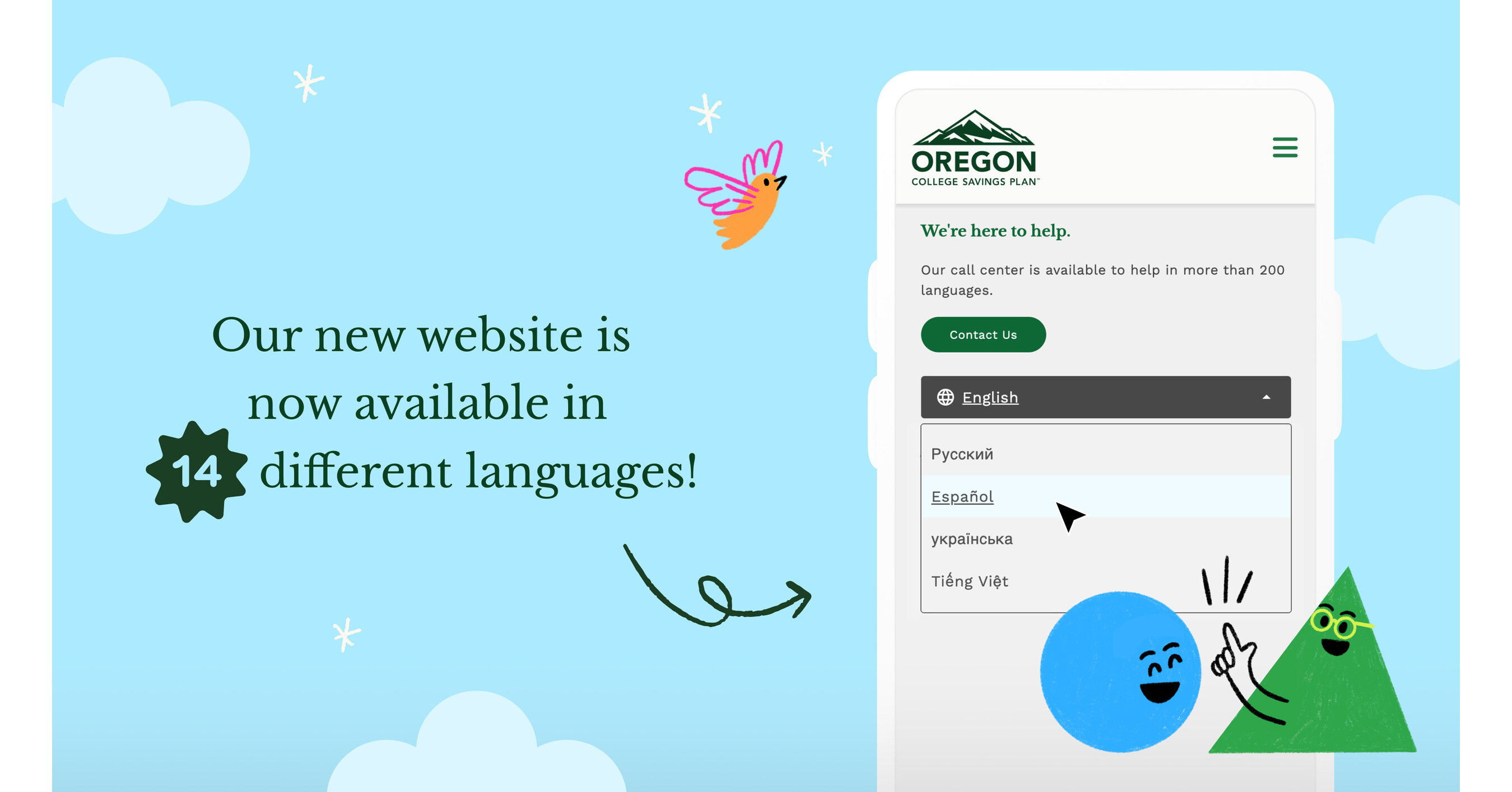 The Oregon College Savings Plan Now Available in Fourteen Languages