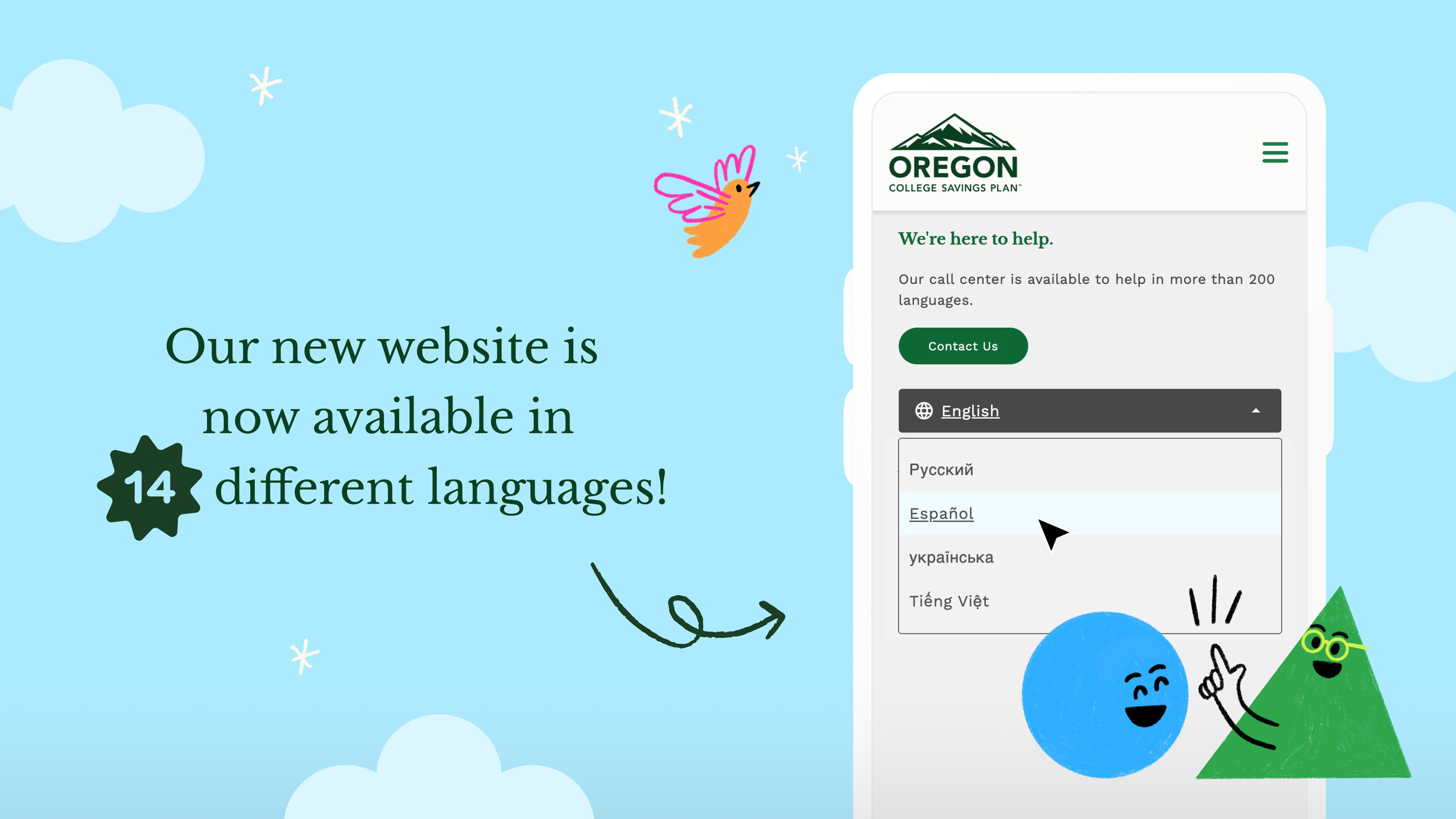 The Oregon College Savings Plan Now Available in Fourteen Languages