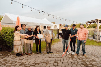 Caption: Harbor Lights team conduct ribbon cutting ceremony with Rhode Island’s Speaker of the House for Drift Bar;  Photo Credit: Gianna Palazzo Media