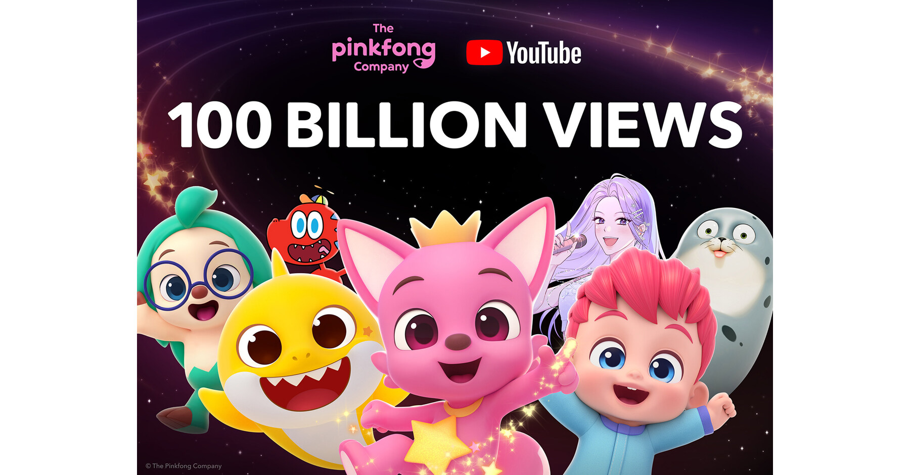 Pinkfong Surpasses 100 Billion Views on YouTube, Captivating Audiences Worldwide