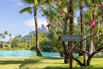 The Spa at St. Regis Bora Bora's Mount Otemanu view.