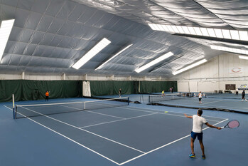 The Coppermine Fitness Center tennis courts.