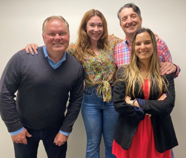 From left to right: Jon Visser, VP of National Programs; Ruth Ropp, Product Manager; Ryan Farris, CFE, President and COO of AlphaGraphics; Fabiola Alamos, Marketing Manager