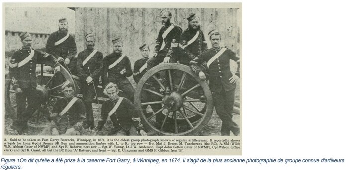 © Permission du ministère de la Défense nationale / Mitchel, George Duncan. RCHA – right of the line: an anecdotal history of the Royal Canadian Horse Artillery. Ottawa: RCHA History Committee, 1986, Xi-3 (Groupe CNW/Parcs Canada (HQ))