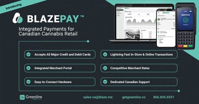 Greenline, a BLAZE company, announces a new payment processing platform, BLAZEPAY™, a fully integrated, compliant, and secure payment solution for all Canadian cannabis retailers.