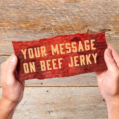 Laser Etched Beef Jerky Greeting Card, By Manly Man Co.