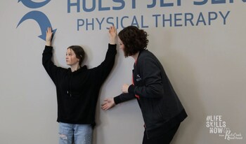 Example of a #LifeSkillsNow workshop on posture and avoiding tech neck, filmed at Hulst Jepsen Physical Therapy in Byron Center, MI