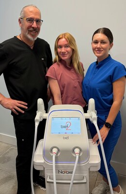 Steven Weiner MD, plastic surgeon at the Aesthetic Clinique in Santa Rosa Beach, FL purchased the first Tixel system in the USA and later bought a second system. He is seen here with the new Tixel 2 system.