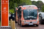 El minibús sin conductor llega a las pistas de tierra batida del Roland-Garros