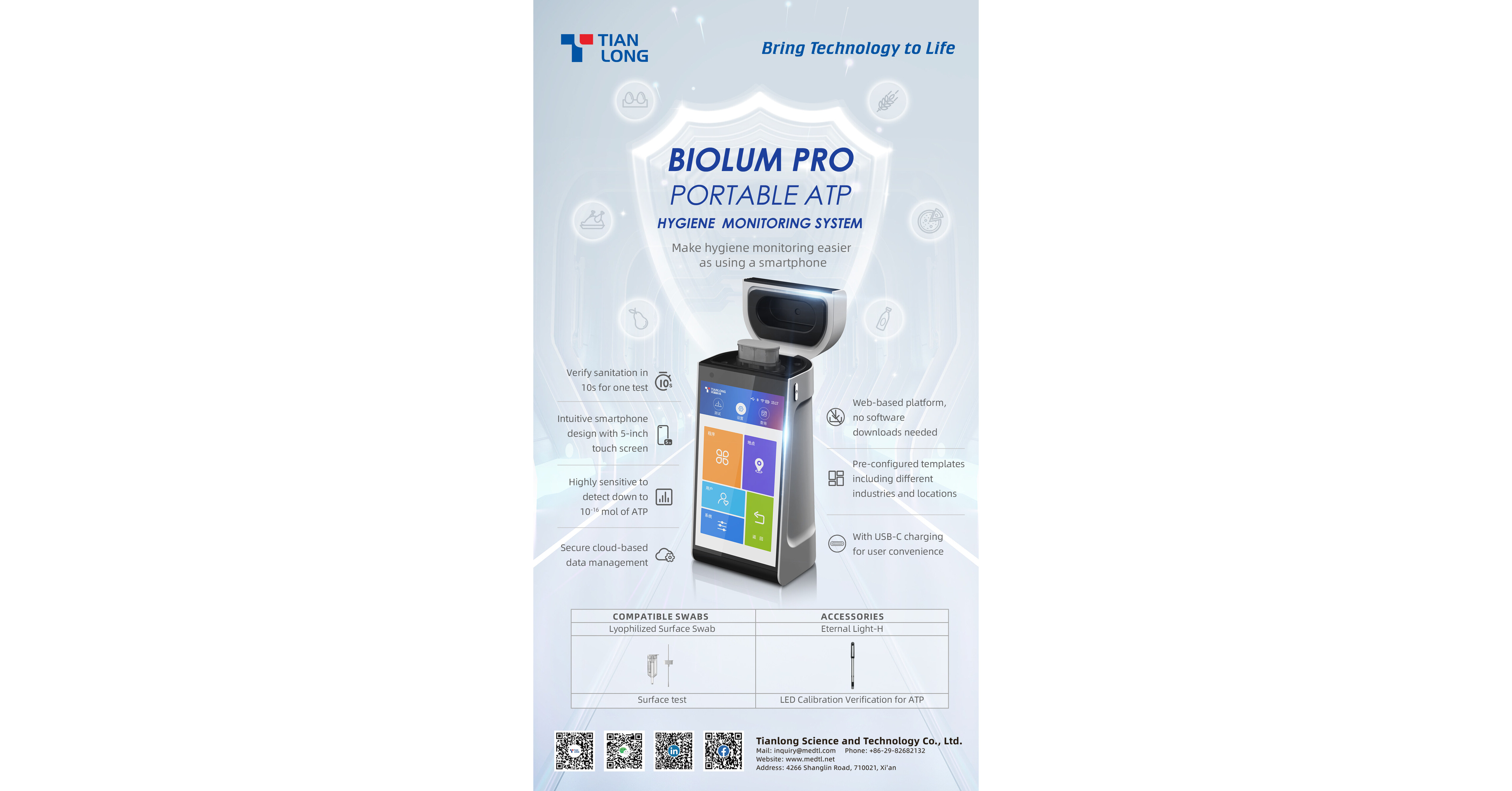 Tianlong Promotes Environmental Sustainability and Hygiene Monitoring with its Biolum Portable ATP Hygiene Monitoring System Series