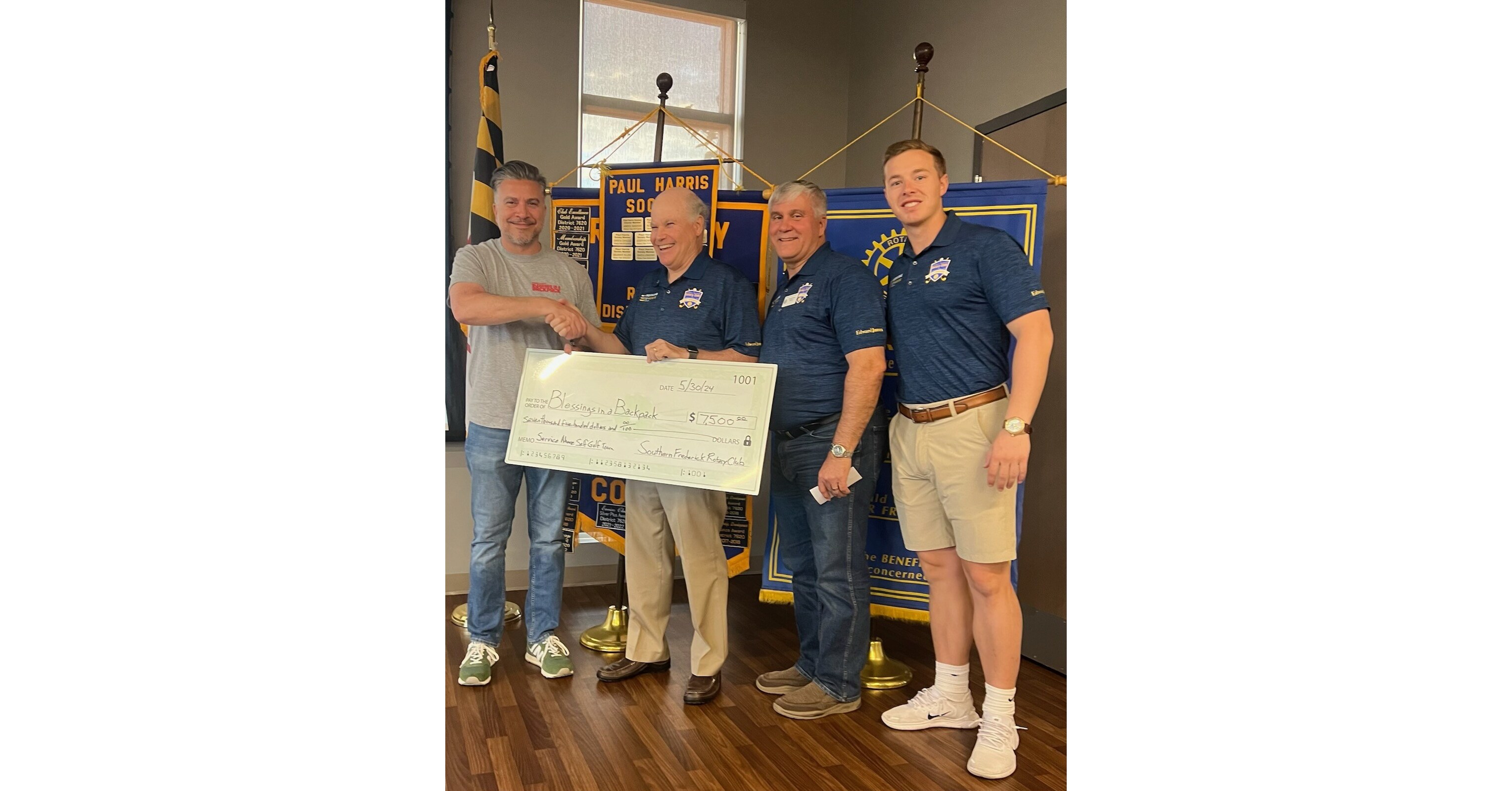 Rotary Club of Southern Frederick County Generates 7500 Donation for