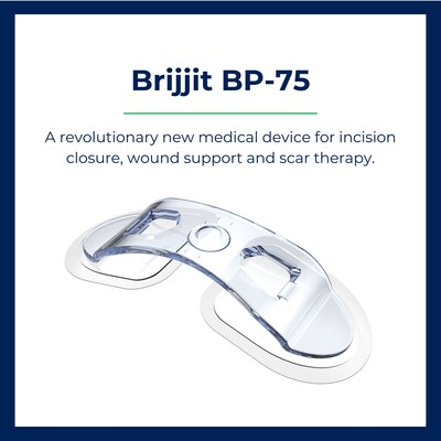Introducing the Brijjit BP-75 from BRIJ Medical: Revolutionizing incision closure, wound support, and scar therapy with cutting-edge technology that relieves tension and promotes healing from the inside out. Specifically designed for smaller, more technical surgical incisions, the Brijjit BP-75 helps minimize wound complications and scarring.