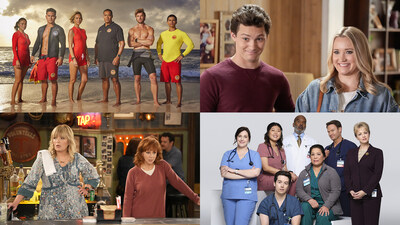 Clockwise from top left: RESCUE: HI-SURF, GEORGIE & MANDY'S FIRST MARRIAGE, ST. DENIS MEDICAL, HAPPY'S PLACE (CNW Group/CTV)