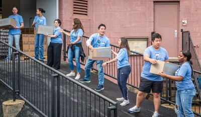 (Credit: Chip McCrea) Each local partner received 25-pound boxes of shelf-stable food, including StarKist products, 15-pound boxes of hygiene essentials, boxes of Avon products, and more as part of the Third Annual Summer Food & Resource Rally hosted by StarKist, Feed the Children and Cornerstones.