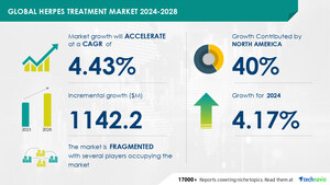 Herpes Treatment Market size is set to grow by USD 1.14 billion from 2024-2028, Increasing prevalence of herpes infection to boost the market growth, Technavio