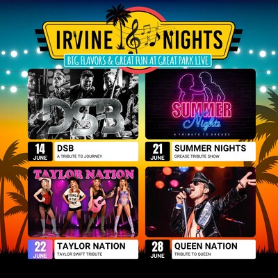 Irvine Nights returns this Summer at the new Great Park Live venue, bringing an unforgettable night market experience to the Orange County community. Don't miss DSB: A Tribute to Journey on June 14!