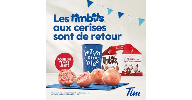 Les Timbits aux cerises sont de retour dans les restaurants Tim Hortons ...