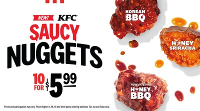 KFC’s popular saucy nuggets are getting a shakeup just in time for summer! Starting June 10, Honey BBQ, a KFC fan-favorite, joins the Saucy Nugget line-up. Saucy Nuggets are also available in Korean BBQ and Honey Sriracha. For just $5.99, you can snag a 10-piece of KFC’s Saucy Nuggets at participating locations.