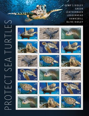 Sea Turtles Ride A Wave Onto New Stamps