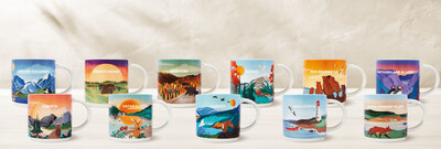 New limited-edition Tim Hortons Travel Collection celebrates the beauty of Canada with collectible mugs for each province and a set of Canada-inspired drinkware (CNW Group/Tim Hortons)