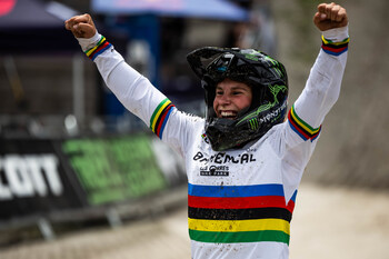 Monster Army Rider Erice van Leuven Takes First Place at the UCI Downhill Mountain Bike World Cup in Saalfelden Leogang, Austria