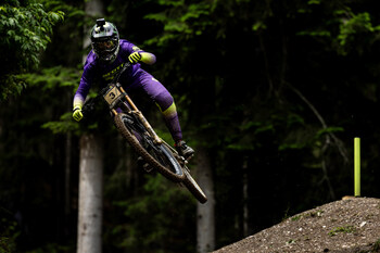 Monster Energy's Marine Cabirou from Millau, France, Takes 5th Place in the Elite Women’s Division at the UCI Downhill Mountain Bike World Cup in Saalfelden Leogang, Austria