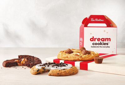 Introducing two new Tim Hortons Dream Cookies flavours – OREO DOUBLE STUF® and CARAMILK®– and two new Filled Ring Dream Donuts to celebrate the everyday! (CNW Group/Tim Hortons)