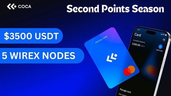 COCA Unveils Exciting Second Season of COCA Points with Exclusive Wirex Node Sale Opportunity COCA Unveils Exciting Second Season of COCA Points with Exclusive Wirex Node Sale Opportunity