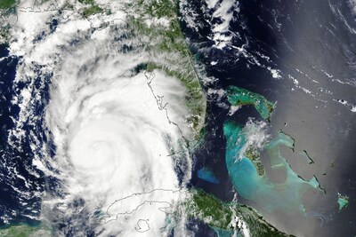 Hurricane Idalia brought significant storm surge, heavy rains, and strong winds to Florida as a Category 3 hurricane in 2023. This image is from the Moderate Resolution Imaging Spectroradiometer on NASA's Terra satellite, acquired at 11:35 a.m. EDT on Aug. 29, 2023. Credits: NASA Earth Observatory