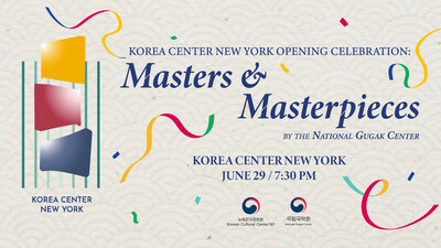 Korea Center New York Opening Celebration "Masters & Masterpieces" Poster