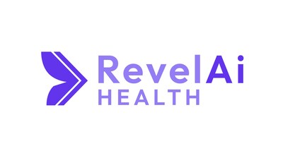A purple logo for RevelAi Health
