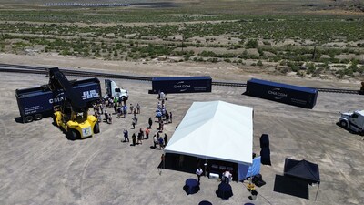 Aerial view of Port of Nevada kickoff event on June 11th. Nearly 100 partners and community members attended the celebration.
