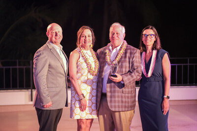 Ryan Kauffman, Vice President of Sales, IC Bus; Mike Waters, Dealer Principal at Waters Truck & Tractor; Betty Waters; Justina Morosin, Vice President and General Manager, IC Bus