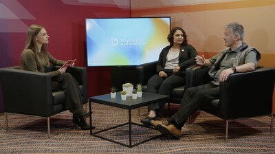 Lucy Caton of Rockwell Automation (left) interviews David Maine-Reade, program manager, standards & regulations, and Manju Venugopal, senior engineering manager, product security, both from Rockwell, on how industrial companies can navigate the latest EU cybersecurity regulations.