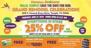Natural Grocers® Invites Temple, TX Community to Celebrate Grand Remodel Celebration on June 27, 2024