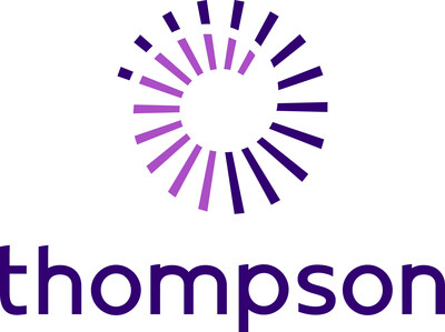 The new logo features a symbolic spiral, representing Thompson at the center as the catalyst of transformation, with an arch circling outward and back to Thompson, ensuring a steadfast foundation for those served.The icon displays a celebration of hope and optimism, which plays into Thompson's belief that the change they enact creates a ripple effect of positivity into the greater community.