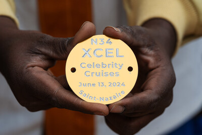 Newly minted coins were placed to bestow good luck on Celebrity Xcel, marking the official commencement of construction on Celebrity Cruises' newest ship.