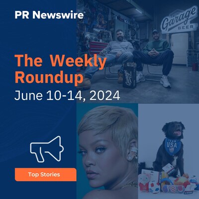 PR Newswire Weekly Press Release Roundup, June 10-14, 2024. Photos provided by Garage Beer, KENDO and PetSmart.