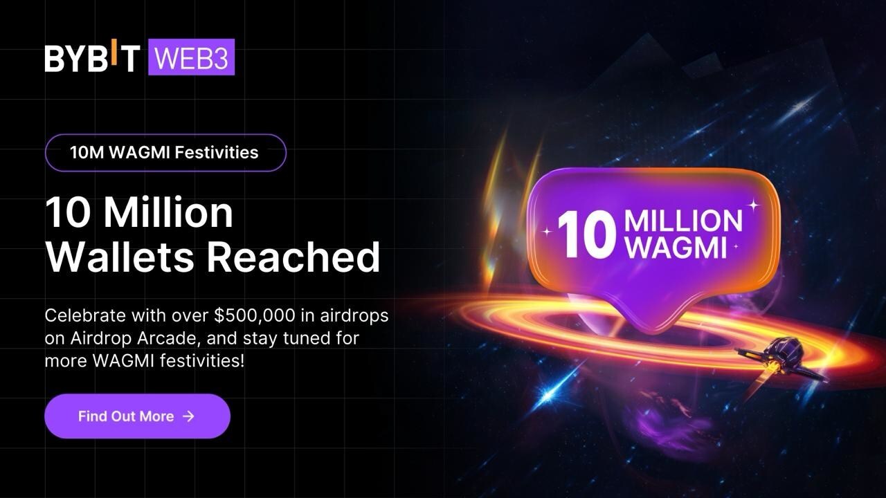 Bybit Web3 Celebrates 10 Million Wallet Milestones and Unveils Giveaways Worth Over $500,000 and 50,000 Web3 Points