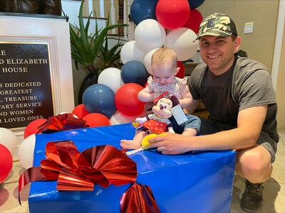 Veteran families staying at the Sacramento Fisher House enjoying some of the Disney product inside the special care packages delivered by Disney VoluntEARS in Sacramento, Calif., Wednesday, June 5, 2024 (Photo credit: Disney)