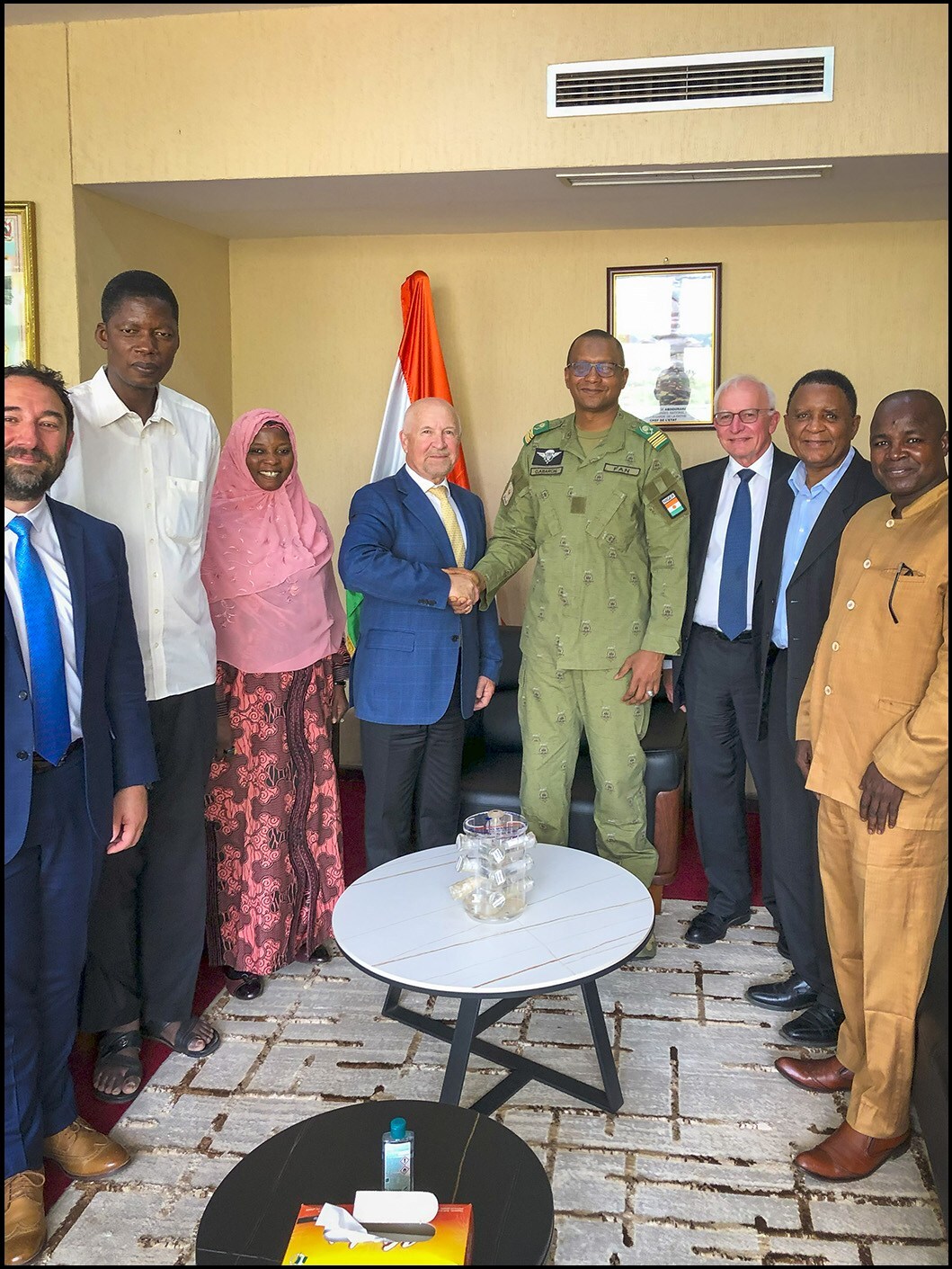 Global Atomic - Management visits Niger's Mines Minister, Colonel Ousmane Abarchi (CNW Group/Global Atomic Corporation) Global Atomic - Management visits Niger's Mines Minister, Colonel Ousmane Abarchi (CNW Group/Global Atomic Corporation)