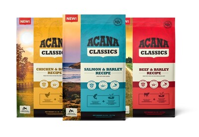 The makers of ACANA™ pet food announced the launch of ACANA™ Classics dry dog food line, which includes three varieties: Chicken & Barley Recipe, Salmon & Barley Recipe, and Beef & Barley Recipe.